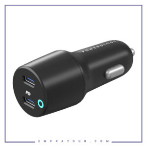 شارژر فندکی دو پورت 55 وات پاورولوژی Powerology Ultra-Quick Car Charger PCCSR006