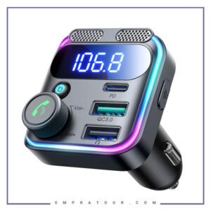 شارژر فندکی 48وات و پخش کننده بلوتوث جویروم JOYROOM Dual-mic Car Wireless Fm Transmitter JR-CCB01
