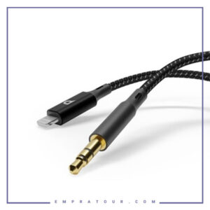 کابل تبدیل جک 3.5 میلی متری به لایتنینگ پاورولوژی Powerology Braided Aux Audio Cable PCAB004