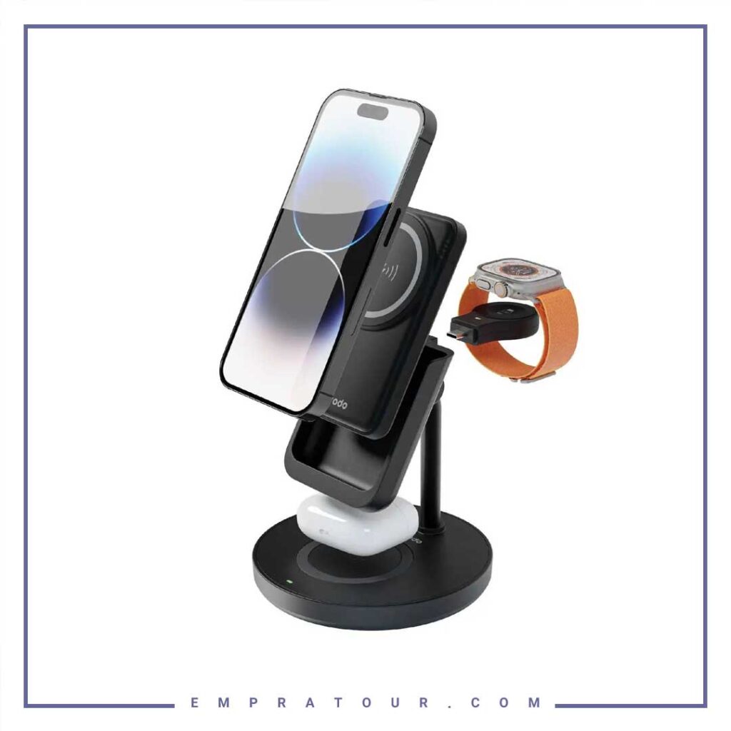 استند و پاوربانک وایرلس  4 کاره پرودو Porodo 4-In-1 MagSafe Dock PBFCH024