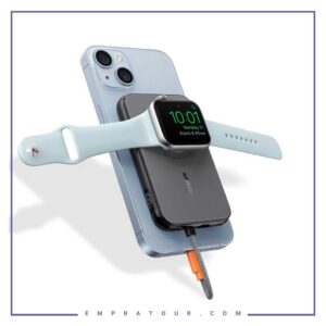 پاوربانک وایرلس 5000 و شارژر اپل واچ پرودو  Porodo 5000 mAh slim watch charger power bank PD-PBFCH027