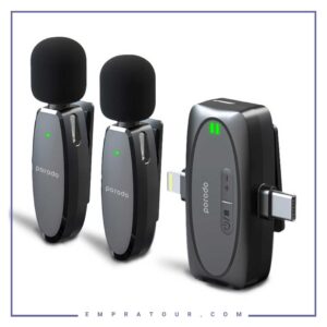 میکروفون بیسیم یقه ای پرودو  Porodo Dual Connector Lavalier Microphone Dual Mic PD-2MLAV