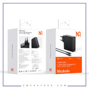 آداپتور 4 پورت 100 وات همراه با کابل دو سر تایپ سی مک دودو Mcdodo GaN Fast Charger Kit CH-5141
