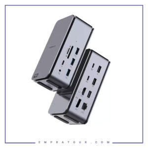 هاب تایپ سی 15 پورت پاورولوژی Powerology 15 in 1 Dual Dock Station PW15IN1DS-GY