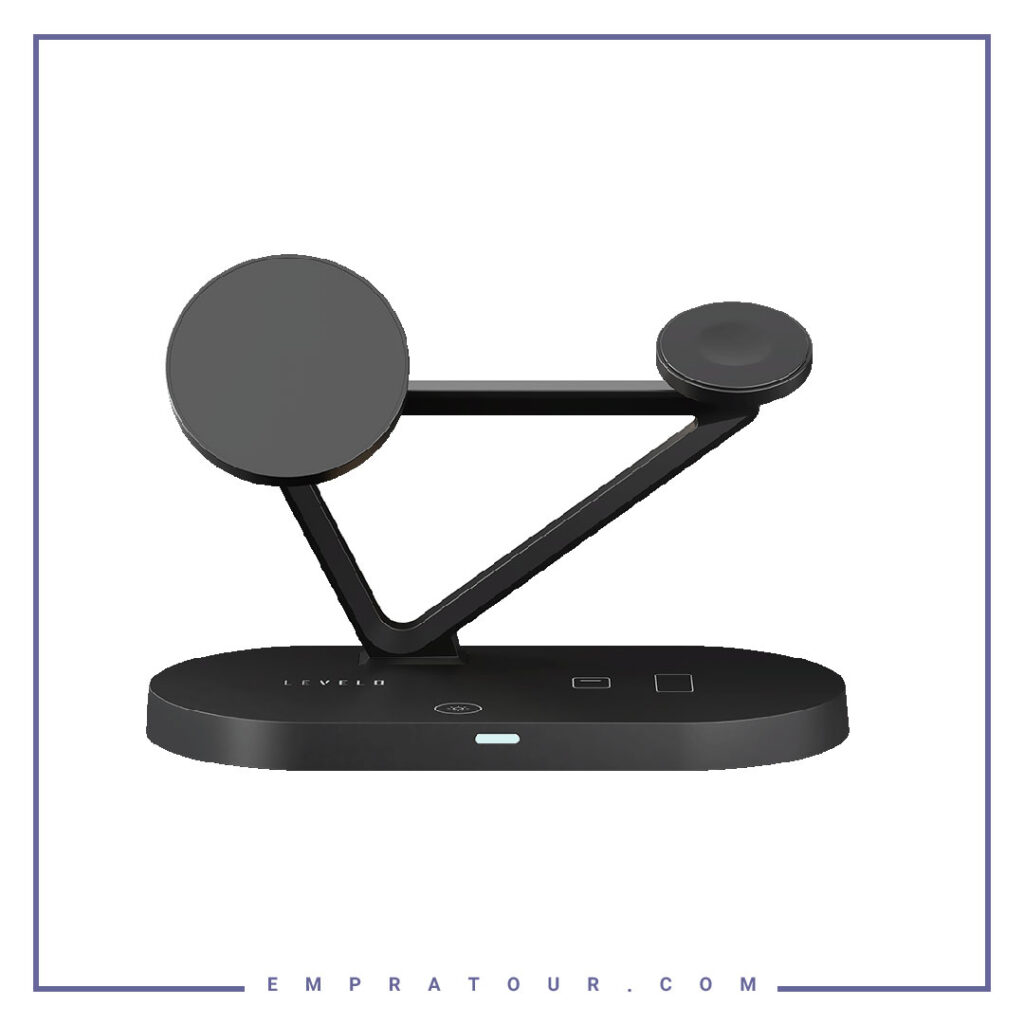 شارژر وایرلس رو میزی 5 کاره لولو LEVELO Premio 5 In 1 Wireless Charging Pad