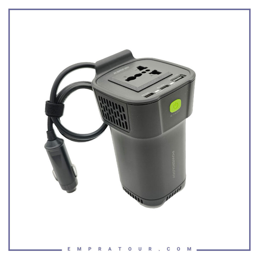اینورتر 150 وات پاورولوژی POWEROLOGY 150W CUP HOLDER POWER INVERTER P150INVBK