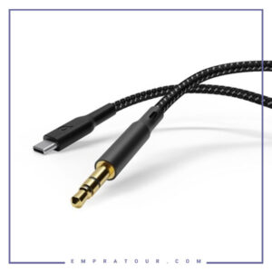 کابل تبدیل جک 3.5 میلی متری به تایپ سی پاورولوژی Powerology Braided Aux Type-C Audio Cable PCAX12BK