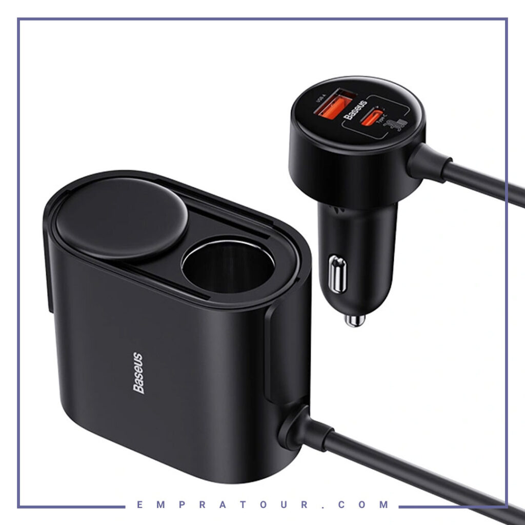 شارژر فندکی 4 پورت 30 وات بیسوس Baseus High Efficiency Pro 30W 2 in 1 Car Cigarette Lighte BS-CG010