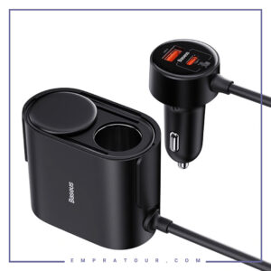 شارژر فندکی 4 پورت 30 وات بیسوس Baseus High Efficiency Pro 30W 2 in 1 Car Cigarette Lighte BS-CG010