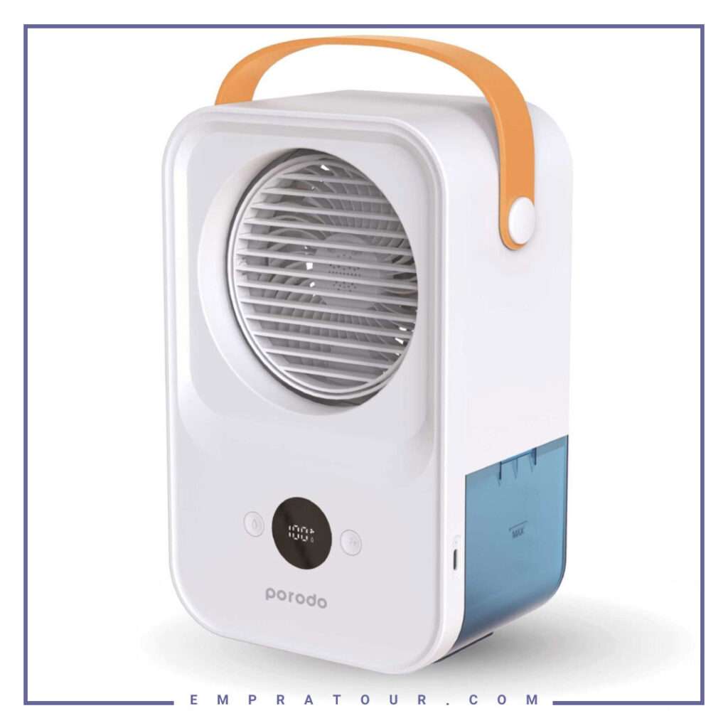 فن خنک کننده آب و مه نانو یخ پرودو Porodo Lifestyle Water & Ice Nano Mist Cooling Fan PD-LSACF