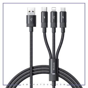 کابل سه سر 1.2 متر مک دودو Mcdodo 3in1 Multiple Nylon Braided Cable CA-5790