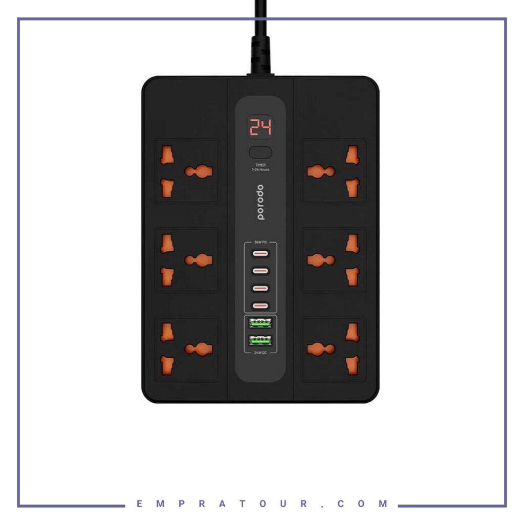 چند راهی برق پرودو PORODO Multi-Port Super Hub PD-FWCH009