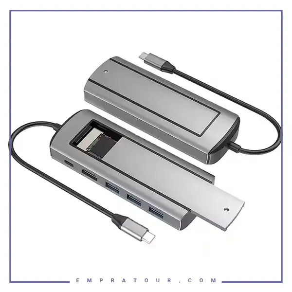 هاب و باکس هارد m2 کوتسی COTECi 6-in-1 type-c Hub &Disk Storage M.2 SSD 16029