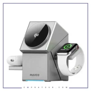 شارژر وایرلس مگنتی 3 کاره مکس کو Maxco Geometry 3in1 Wireless Charger MW11