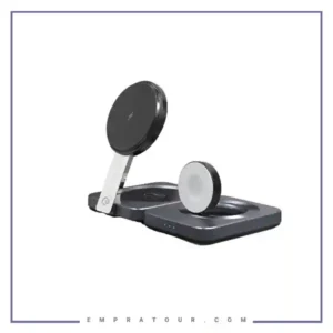 شارژر وایرلس رو میزی 3 کاره پاورولوژی Powerology Qi2-15W Magsafe PWCUWC027