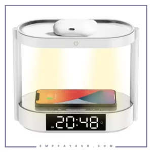 شارژر وایرلس و چراغ خواب پرودو Porodo Bedside Lamp Wireless Charging Digital Clock PD-BLWCDC