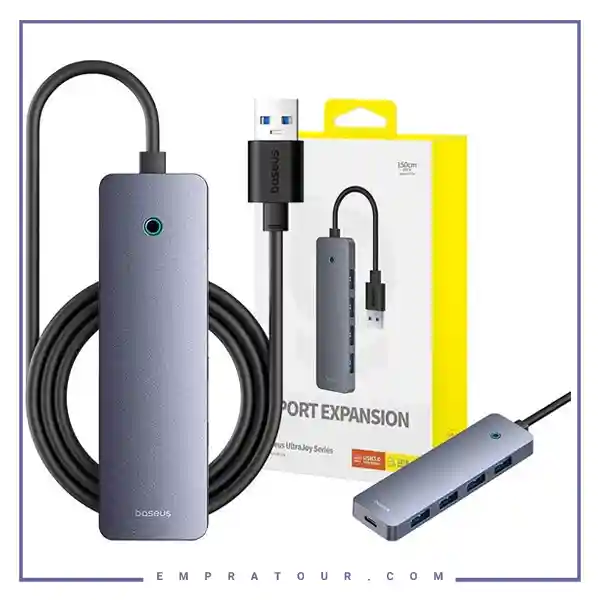 هاب 4 پورت یو اس بی با کابل یک متری بیسوس B0005280B811-02