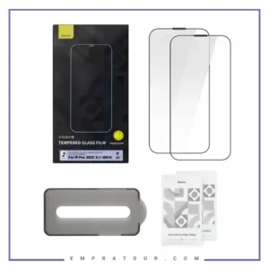 پک دوتایی گلس تمام صفحه آیفون بیسوس Baseus Tempered Glass Film iPhone 14 Pro SGBL230102