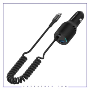 شارژرفندکی 45 وات با کابل پاورولوژی Powerology Car Charger 45W PCCSR015