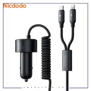 شارژر فندکی 120 وات با دو کابل متصل مک دودو Mcdodo 4 in 1 car charger CC-0370