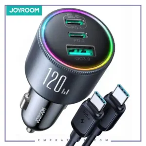 شارژر فندکی 120 وات به همراه کابل جویروم JOYROOM JR-CCN07 120W 3-Port