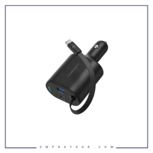 شارژرفندکی 70 وات با کابل پاورولوژی Powerology Car Charger 70W PCCSR018