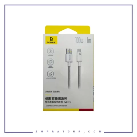 کابل تایپ سی 100 وات 1 متر بیسوس CB000107