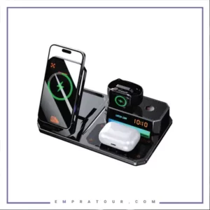 استند و شارژر وایرلس و اسپیکر گرین لاین Green Lion 6 in 1 Multifunctional Wireless Charger GN6IN1MFWCBK