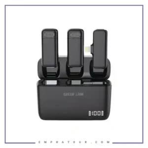 میکروفون بی سیم یقه ای لایتنینگ گرین لاین Green Lion Dou Cast Wireless Microphone GNDCTWMICLGBK