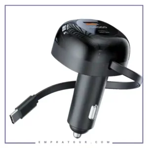 شارژر فندکی 47 وات همراه با کابل تایپ سی پرودو Porodo Dual Port Car Charger PD-FWCH030