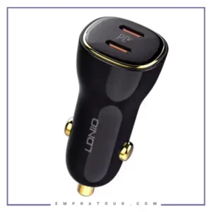 شارژر فندکی 60 وات با کابل همراه الدینیو LDNIO Car Charger C104