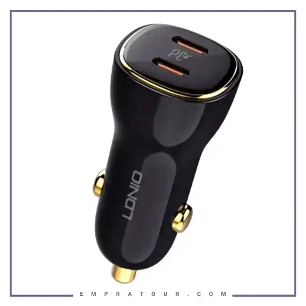 شارژر فندکی 60 وات با کابل همراه الدینیو LDNIO Car Charger C104