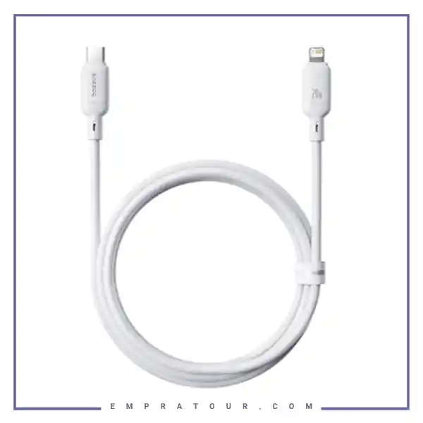 کابل شارژ لایتنینگ به تایپ سی یک متر بیسوس Baseus Silky Series 1m 20W USB-C to lightning CB000116