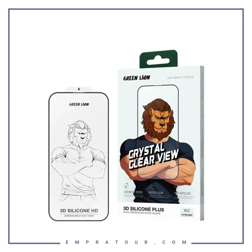 گلس دور سلیکیونی گرین لاین آیفون Green Lion Silicone Plus 3D Iphone 16 Pro Max