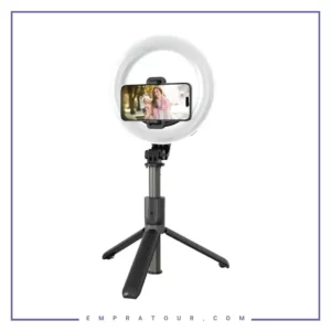مونوپاد و رینگ لایت 6 اینچی با سه پایه گرین لاین Green Lion Ring Light 6″ Selfie Stick GNRNGLT6SSBK