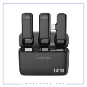 میکروفون بی سیم یقه ای تایپ سی  گرین لاین Green Lion Dou Cast Wireless Microphone GNDCTWMICTCBK
