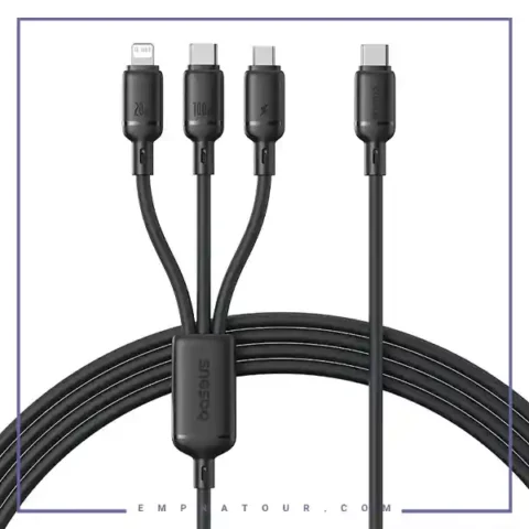کابل سه سر 100 وات فست شارژ بیسوس Baseus Silky One-for-Three CB000166