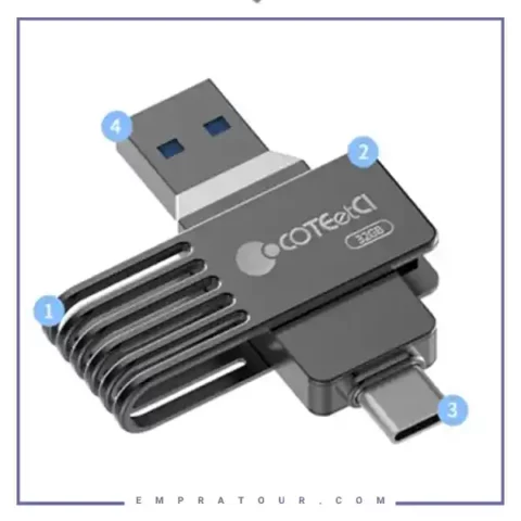 فلش مموری تایپ سی و یو ای بی 64 گیگ کوتسی Coteci CS8833-64G