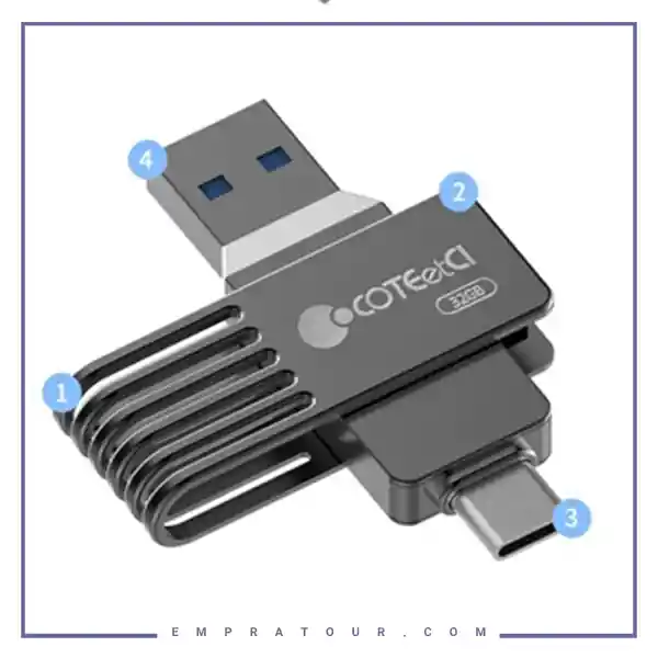 فلش مموری تایپ سی و یو ای بی 64 گیگ کوتسی Coteci CS8833-64G