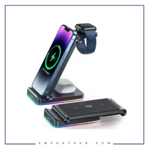 شارژر وایرلس چندکاره با آداپتور 18 وات جویروم JOYROOM JR-WQN01