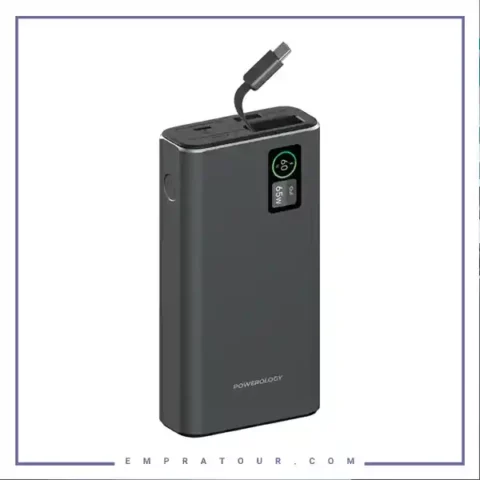 پاوربانک 20000 با کابل جمع شونده 65 وات پاورولوژی Powerology PPBCHA82