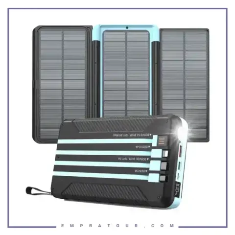 پاوربانک خورشیدی 16000 با کابل پاورولوژی Powerology 16000mAh Solar PPBCHA70