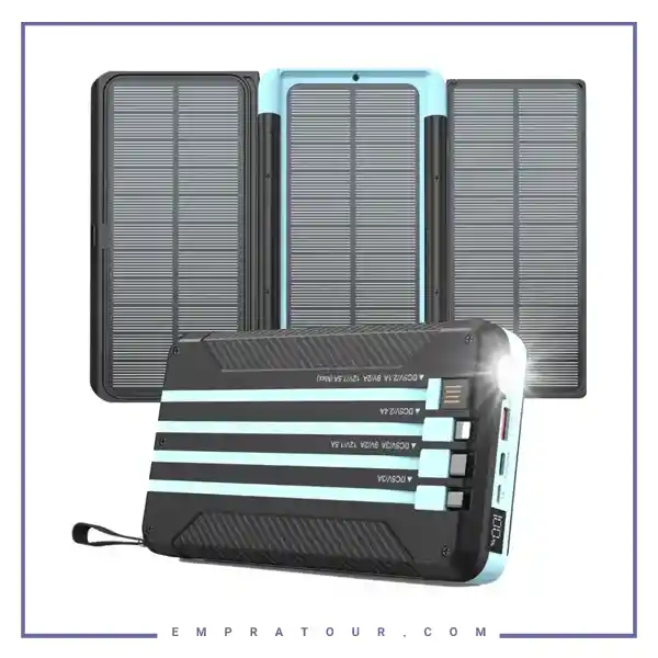 پاوربانک خورشیدی 16000 با کابل پاورولوژی Powerology 16000mAh Solar PPBCHA70