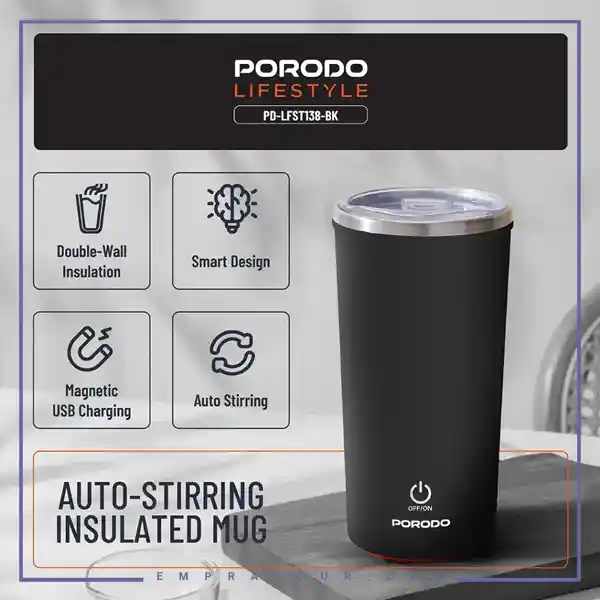 ماگ همزن مغناطسی پرودور Porodo Auto-Stirring Mug PD-LFST138
