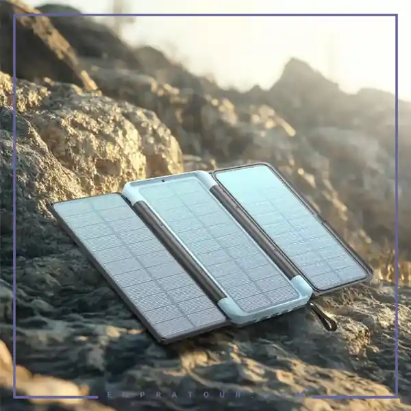 پاوربانک خورشیدی 16000 با کابل پاورولوژی Powerology 16000mAh Solar PPBCHA70