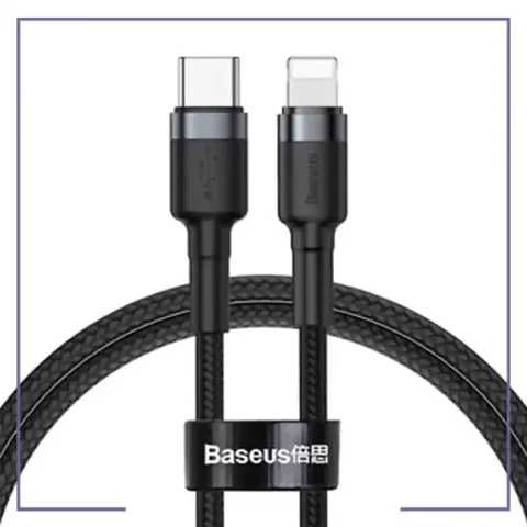 کابل لایتنینگ به تایپ سی 1 متر بیسوس BASEUS Lightning to USB-C cable CATLKLF-G1