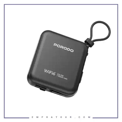 پاور بانک و مودم روتر جیبی 10000 پرودو Porodo 4G LTE | WiFi 6 Pocket Router PBFCH064