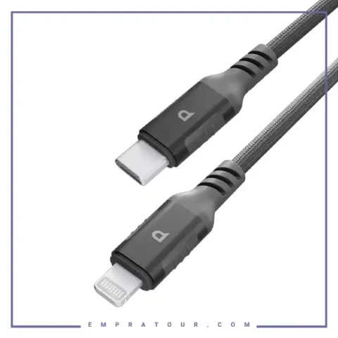 کابل شارژ تایپ سی به لایتنینگ 1.2 متر 30 وات پاورولوژی Powerology Cable PCAB018GY