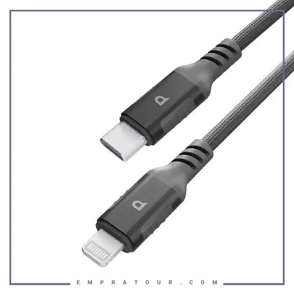 کابل شارژ تایپ سی به لایتنینگ 1.2 متر 30 وات پاورولوژی Powerology Cable PCAB018GY