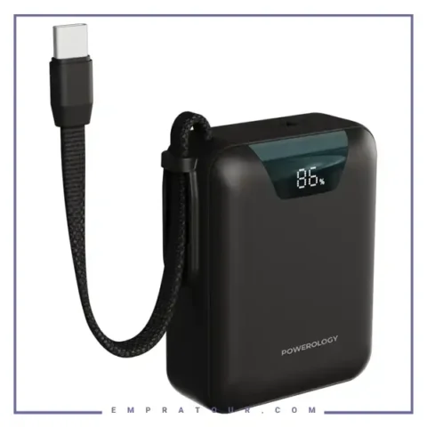 پاوربانک 20000 با کابل تایپ سی پاورولوژی Powerology York Power Bank PPBM102BK
